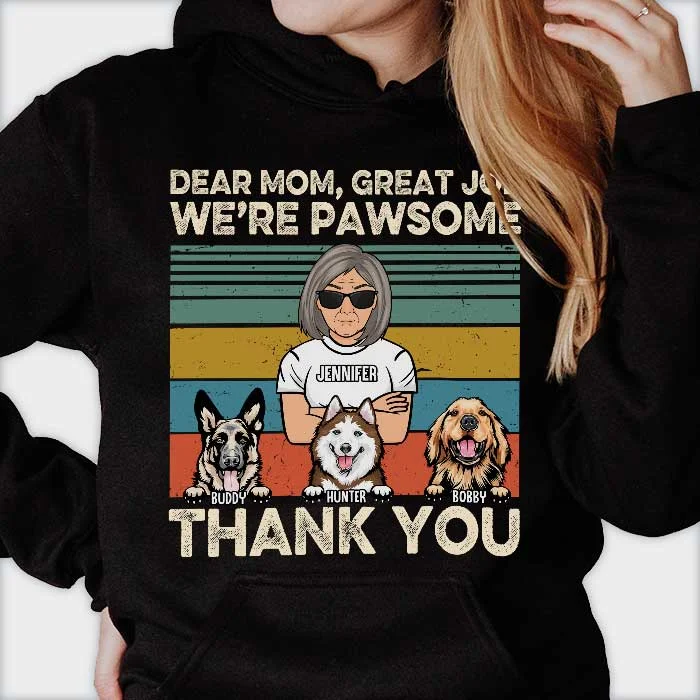 Dear Mom Dad We're Pawsome - Personalized Unisex T-Shirt, Hoodie - Gift For Pet Lovers