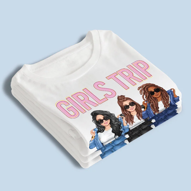 Girls Trip, Definitely Cheaper Than Therapy - Bestie Personalized Custom Unisex T-shirt - Summer Vacation, Gift For Bestie, BFF, Sisters