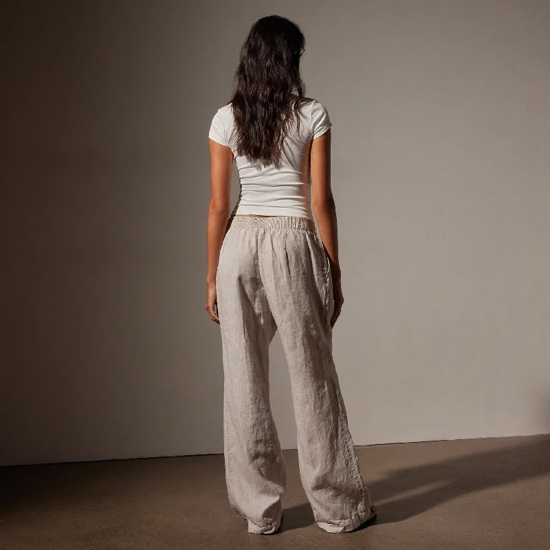 Linen Pleated Pant - Salt Pigment