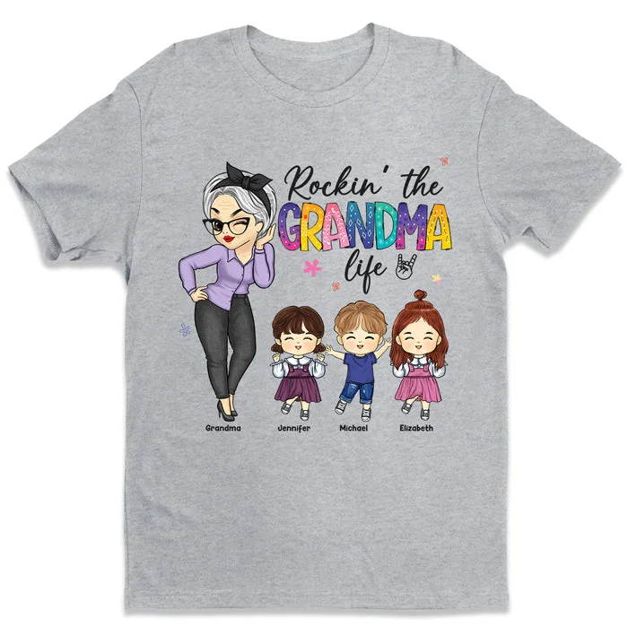 Rokin' The Abuela Life - Family Personalized Custom Unisex T-shirt, Hoodie, Sweatshirt - Mother's Day, Birthday Gift For Mom, Grandma