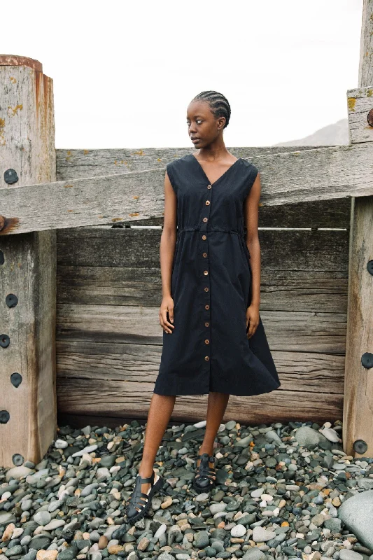 Athena Organic Cotton Dress in Black