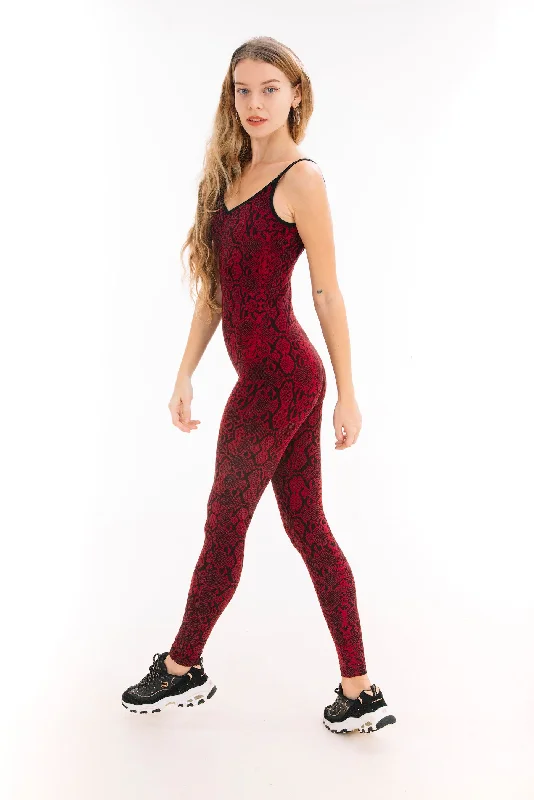 Catsuit - Snake Red Black