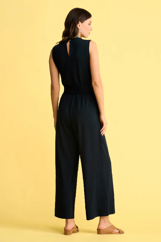 Tie Waist Stretch Jumpsuit