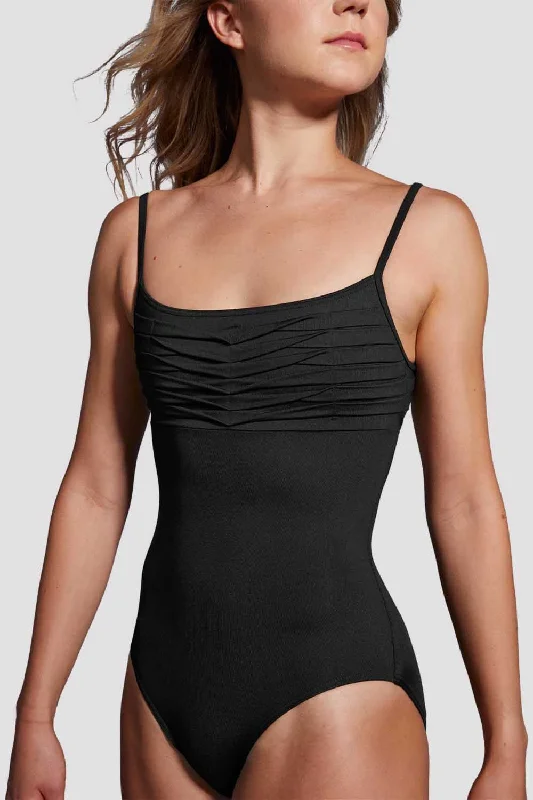 Ladies Mirella Black Label Ruched Camisole Leotard