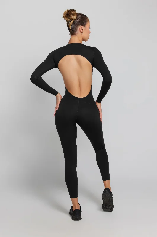 Long Sleeve Jumpsuit - Black