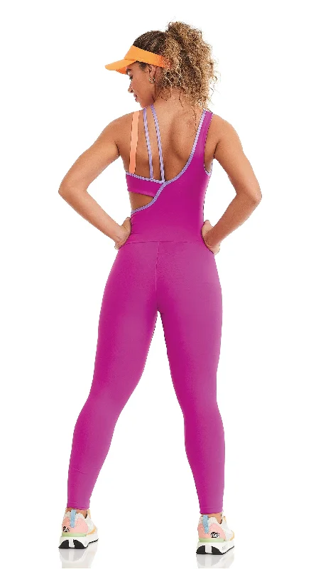 NZ Asymmetric Jumpsuit - Fuchsia Gaia