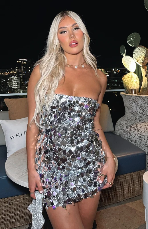 On A Night Like This Mini Dress Silver