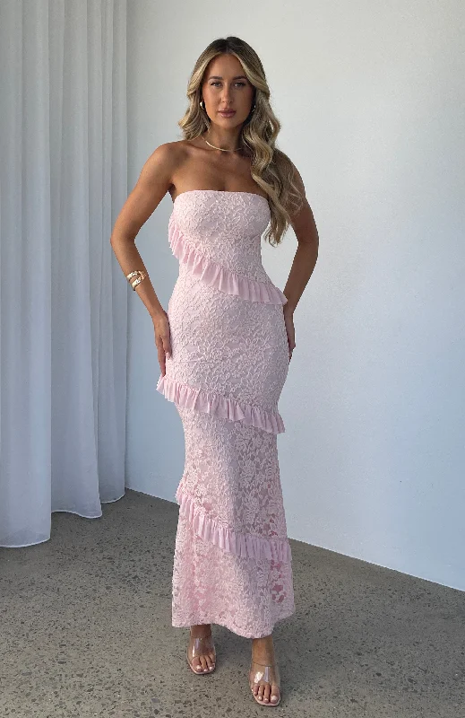 She's A Masterpiece Lace Maxi Dress Pink