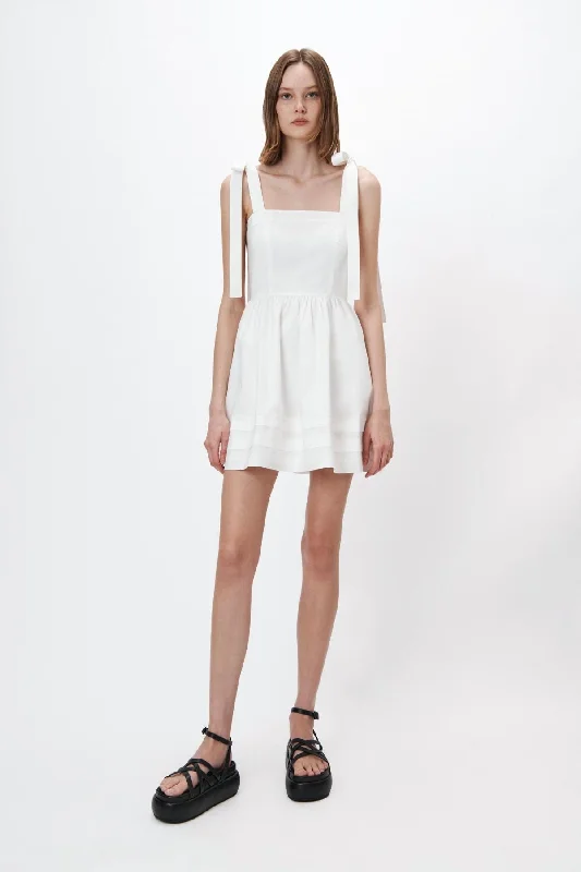 Simkhai Kammy Cotton Poplin Mini Dress - White