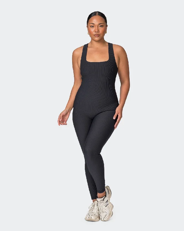 Snatched Rib One Piece - Black