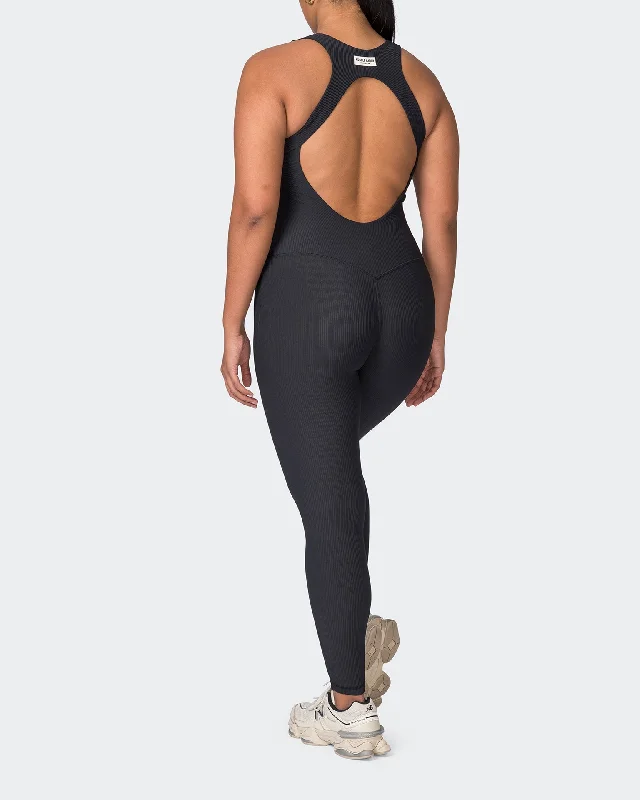 Snatched Rib One Piece - Black