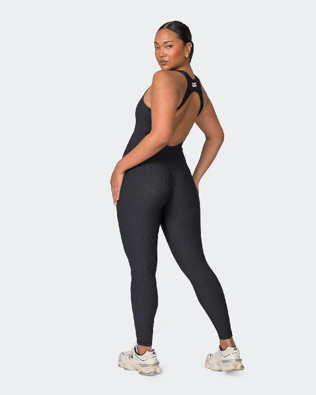 Snatched Rib One Piece - Black