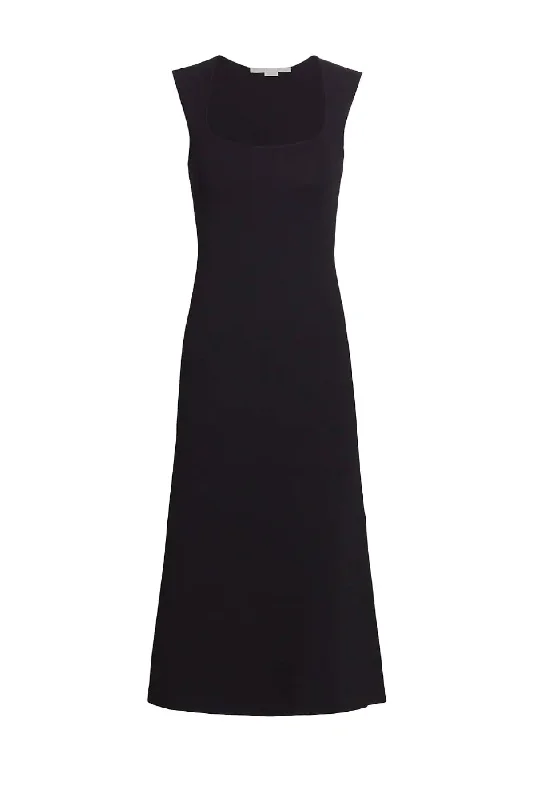 Stella McCartney Sleeveless Compact Knit Midi Dress - Black