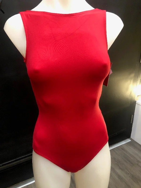 Studioline deep V-back tank leotard- Woman Red