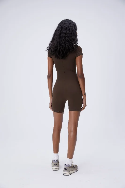 Ultimate Short Sleeve Romper - Espresso Brown