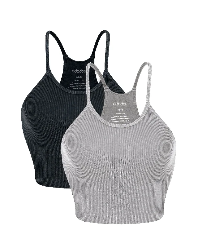 2-Pack Rib-Knit Crop Tank Tops