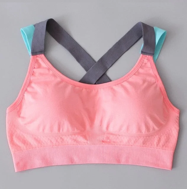 2019 Women Sports BH Bra Solid Fitness Yoga Top Push up Underwear for Gym Running Shockproof Elastic Shirt Workout Athletic Vest