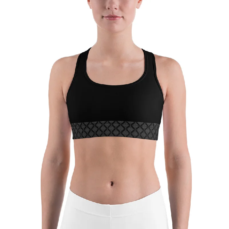 Ahimsa (Silver&Black) Sports bra