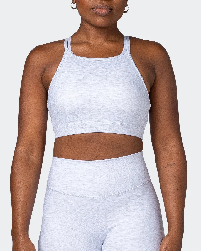 Aim High Bra - White Grey Marl