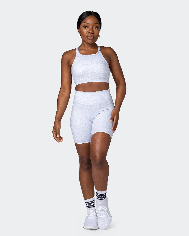 Aim High Bra - White Grey Marl