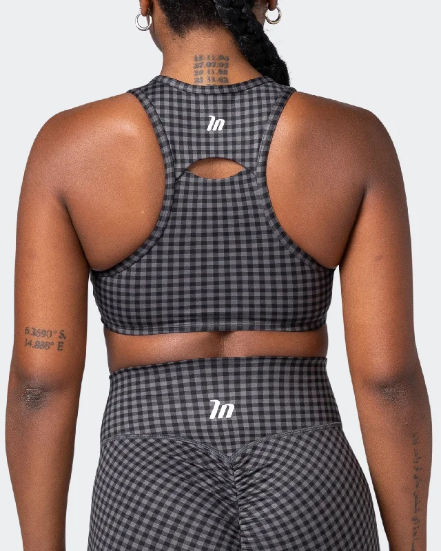 All Rounder Bra - Monochrome Check Print