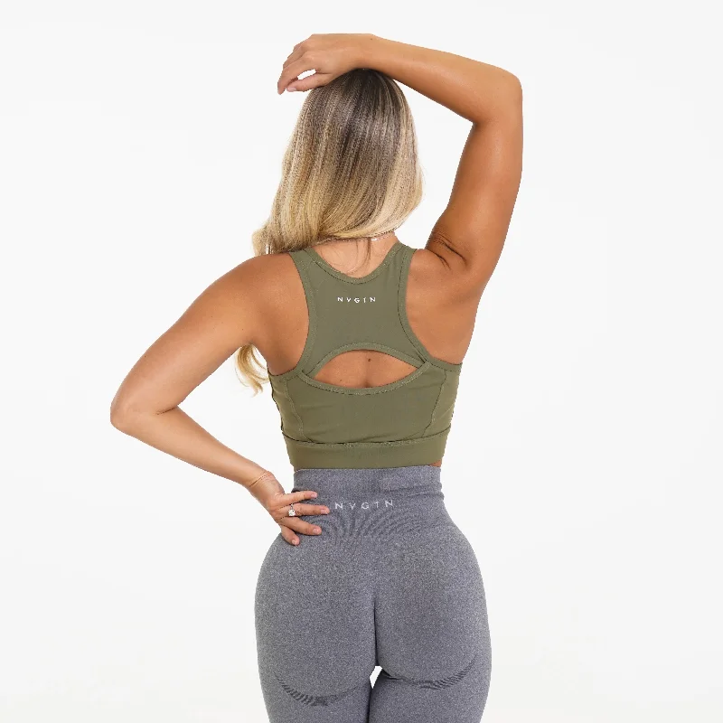 Army Green Performance Bra