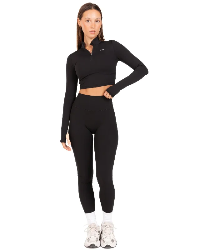 Auraluxe Crop Long Sleeve - Black