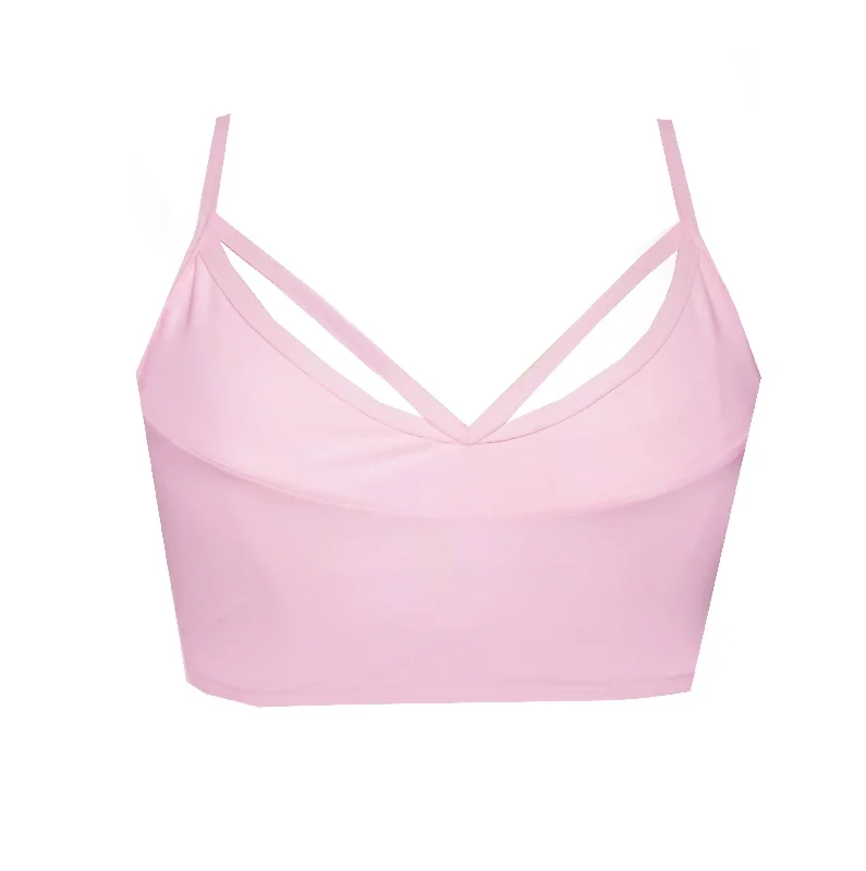 Baby Pink Strappy Crop Top