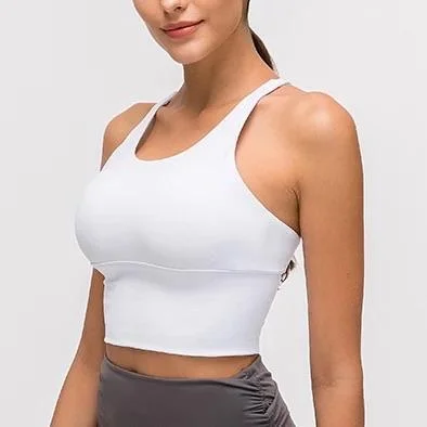 Baller Babe Middi Top with cross back White