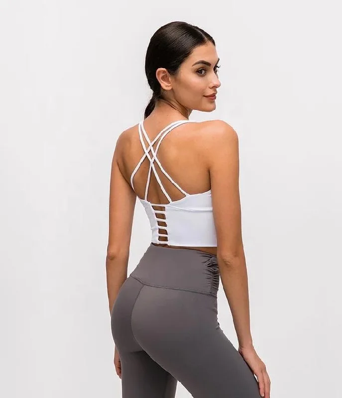 Baller Babe Middi Top with cross back White