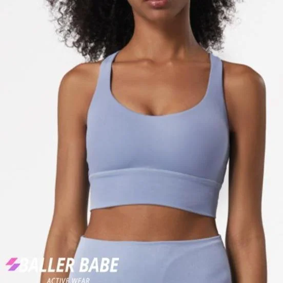 Baller Babe Savana Top with cross back Light Blue