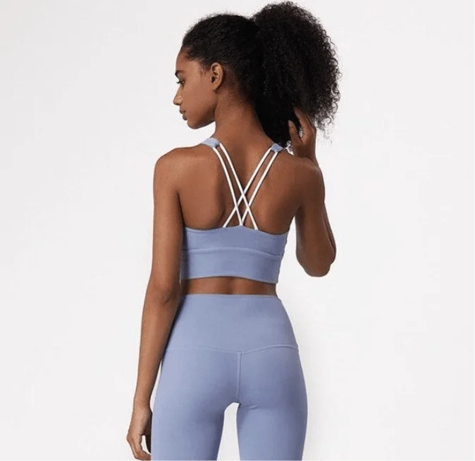 Baller Babe Savana Top with cross back Light Blue