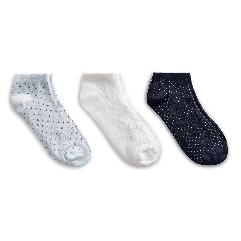 Birdseye / Large Diamond Pointelle Low Cut Sock 3 Pack