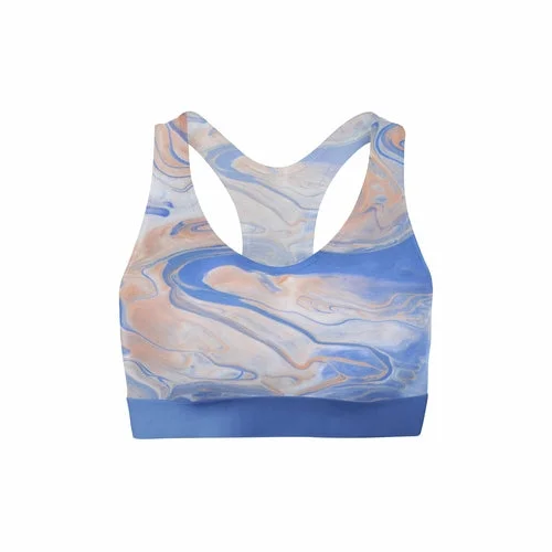 Blue Liquid Sports Bra