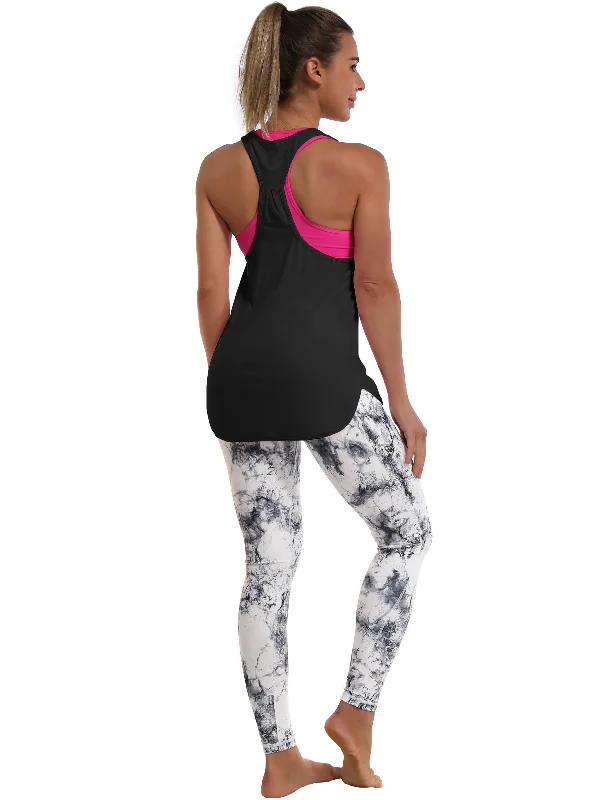 Loose Fit Racerback Tank Top black