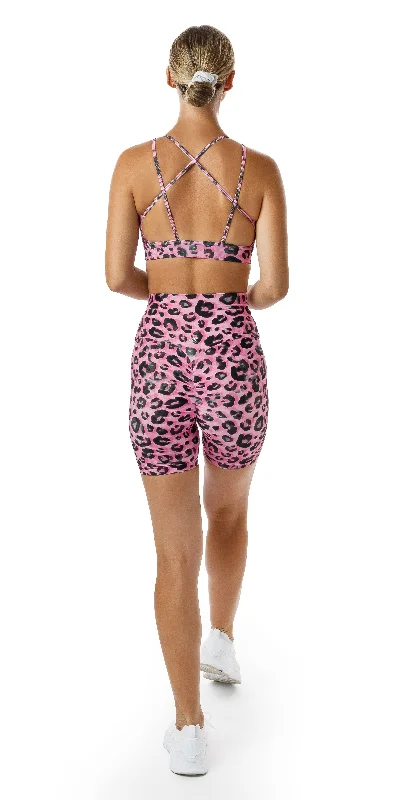 Candy Leopard Eco Scrunch Bum Midi Shorts