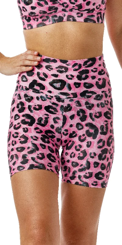 Candy Leopard Eco Scrunch Bum Midi Shorts