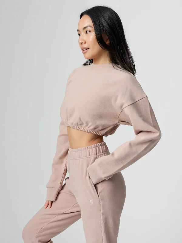 Cloud Long Sleeve Crop - Mauve