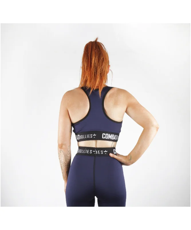 Combat Dollies Navy Blok Sports Bra