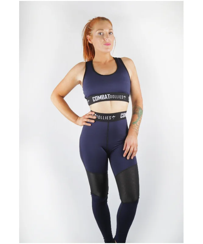 Combat Dollies Navy Blok Sports Bra