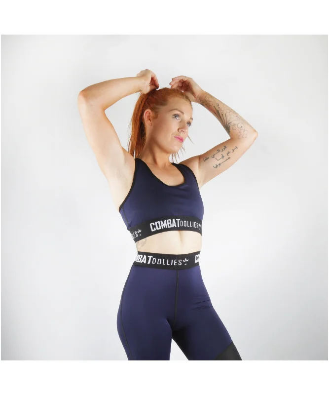 Combat Dollies Navy Blok Sports Bra