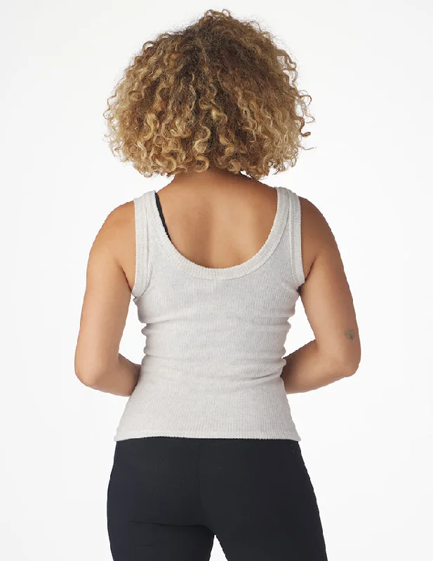 Comfort Henley Tank: Oatmeal Heather