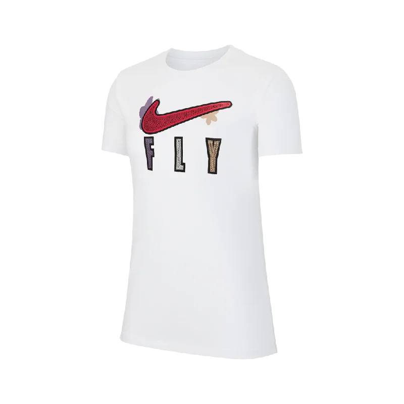 NIKE Women's Nike Dri-FIT Swoosh Fly Tee -White