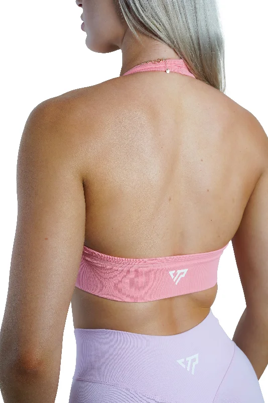 CORE HALTER BRA - PEACH