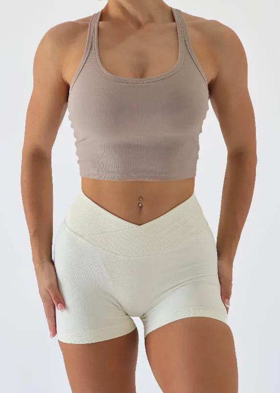 CROPPED TANK - BEIGE