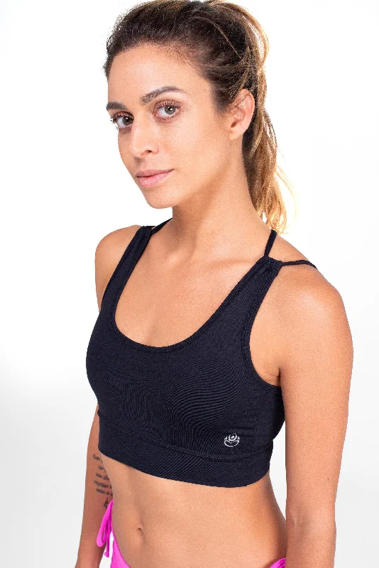 Cycling Cross Back Top, Black, Cool Form Light