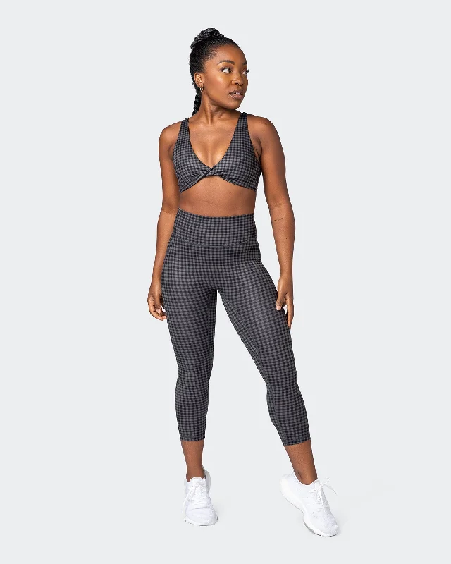 Demi Bralette - Monochrome Check Print