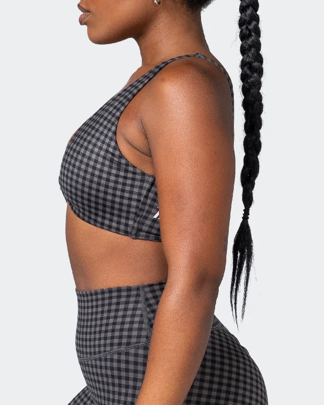 Demi Bralette - Monochrome Check Print