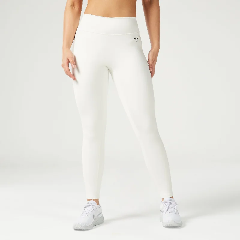 Essential Mid-Rise Double Layered Leggings 27"" - Pearl White