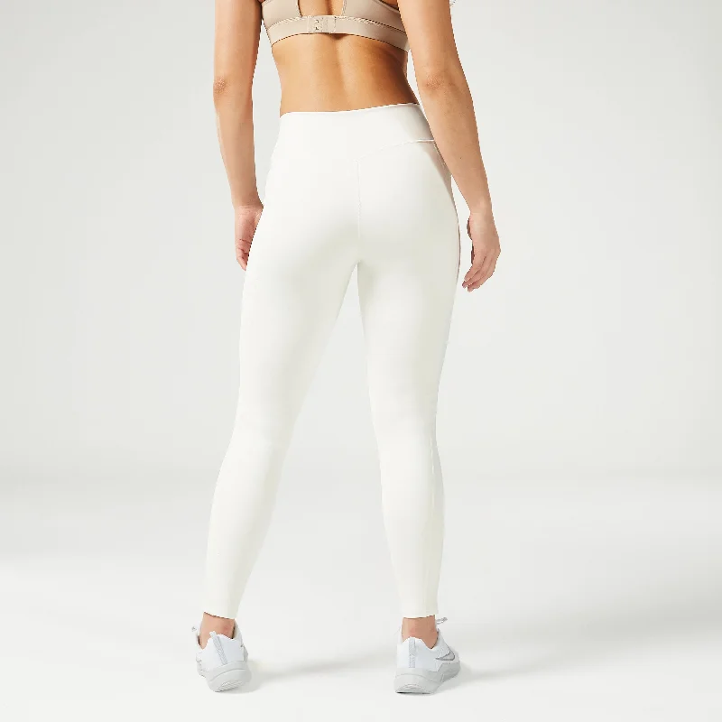 Essential Mid-Rise Double Layered Leggings 27"" - Pearl White